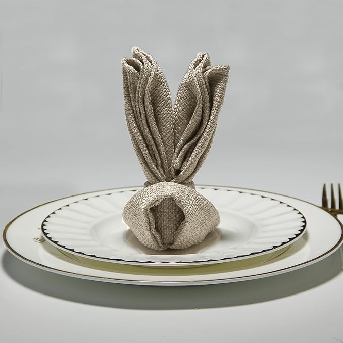 BALCONY & FALCON Cloth Napkins Set of 12 Washable Linen Napkins Absorbent
