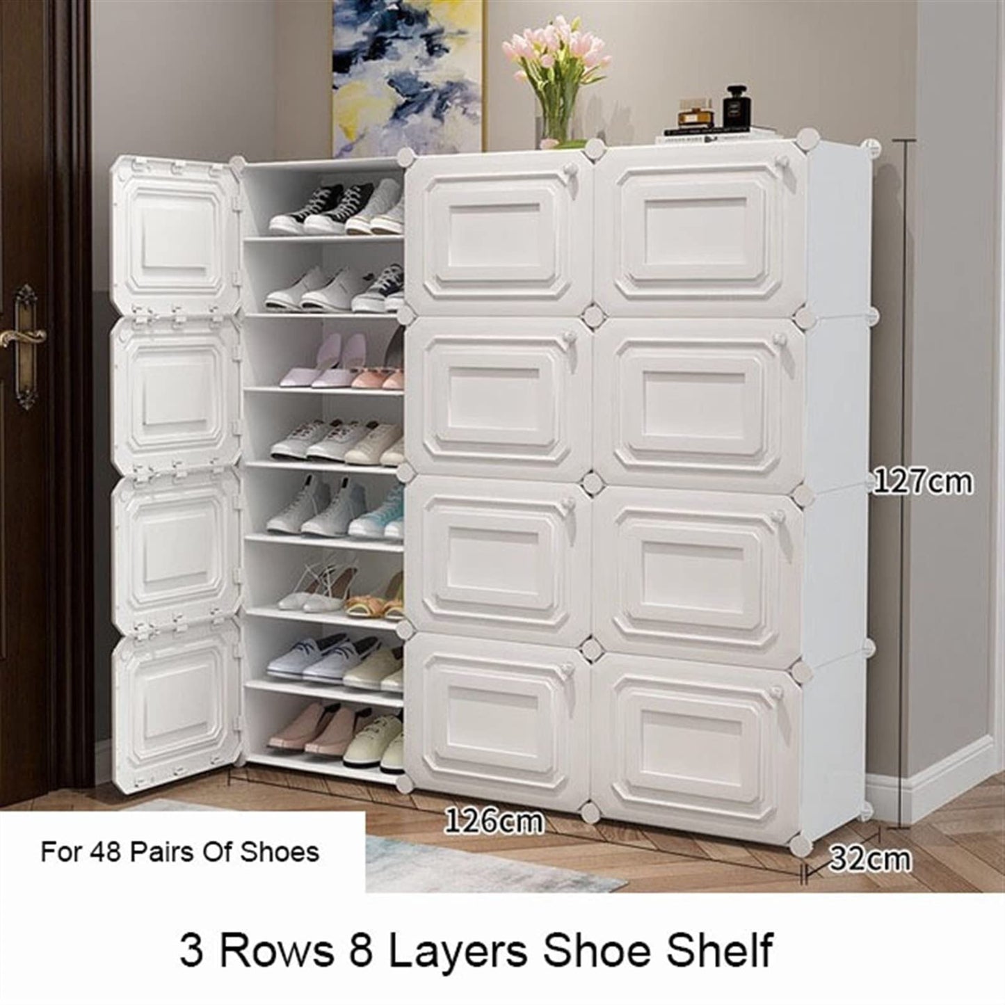 EAGLCQA Shoe Rack Shoe Shelf Multi-Layer Shoe Rack Portable Wardrobe, Plastic Modular Wardrobe,Cube Storage Organizer for Hanging Clothes,Modular Cabinet for Clothes,Book,Shoe Shoe Shelf (7) (6)