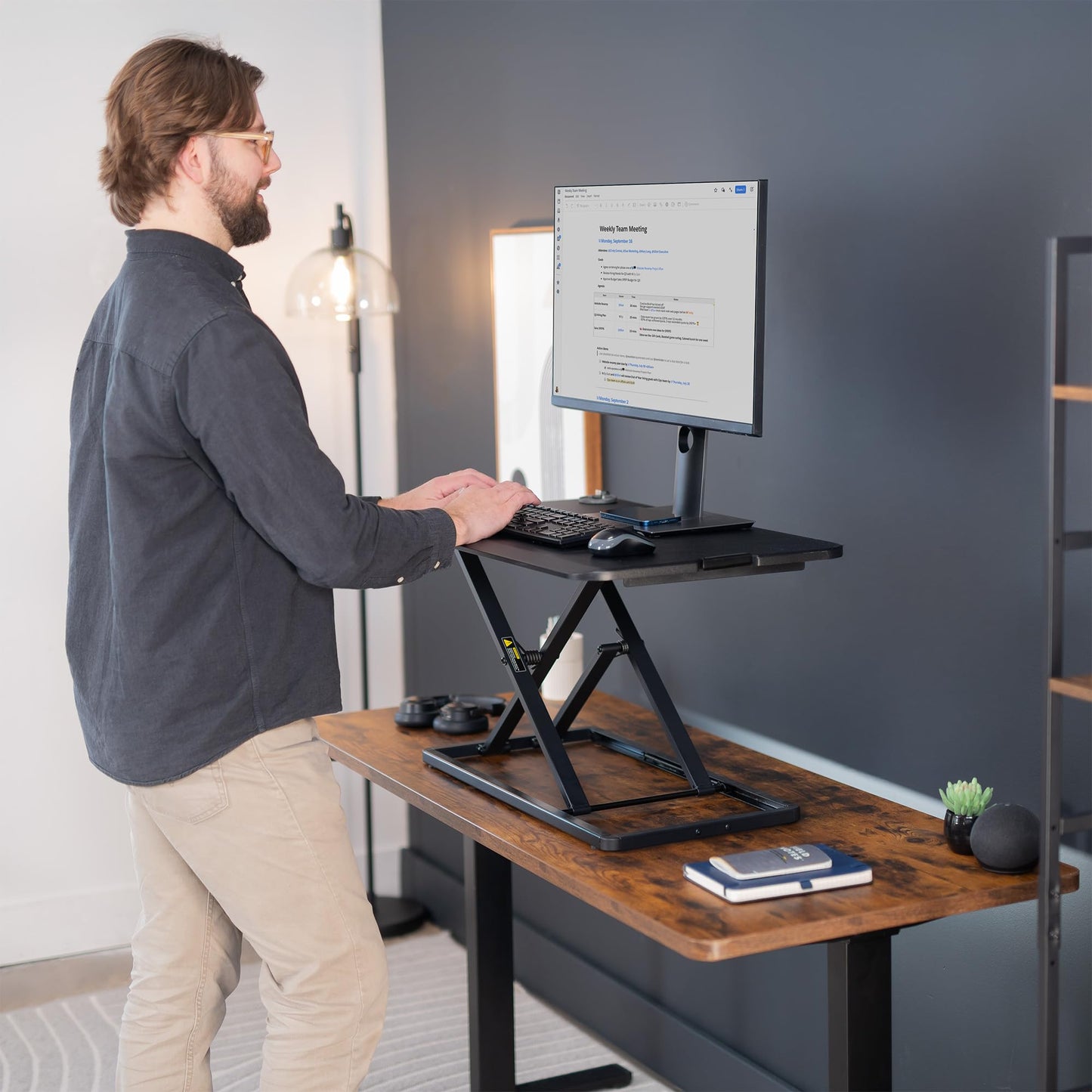 VIVO Black 29 inch Single Top Standing Desk Converter, DESK-V000U