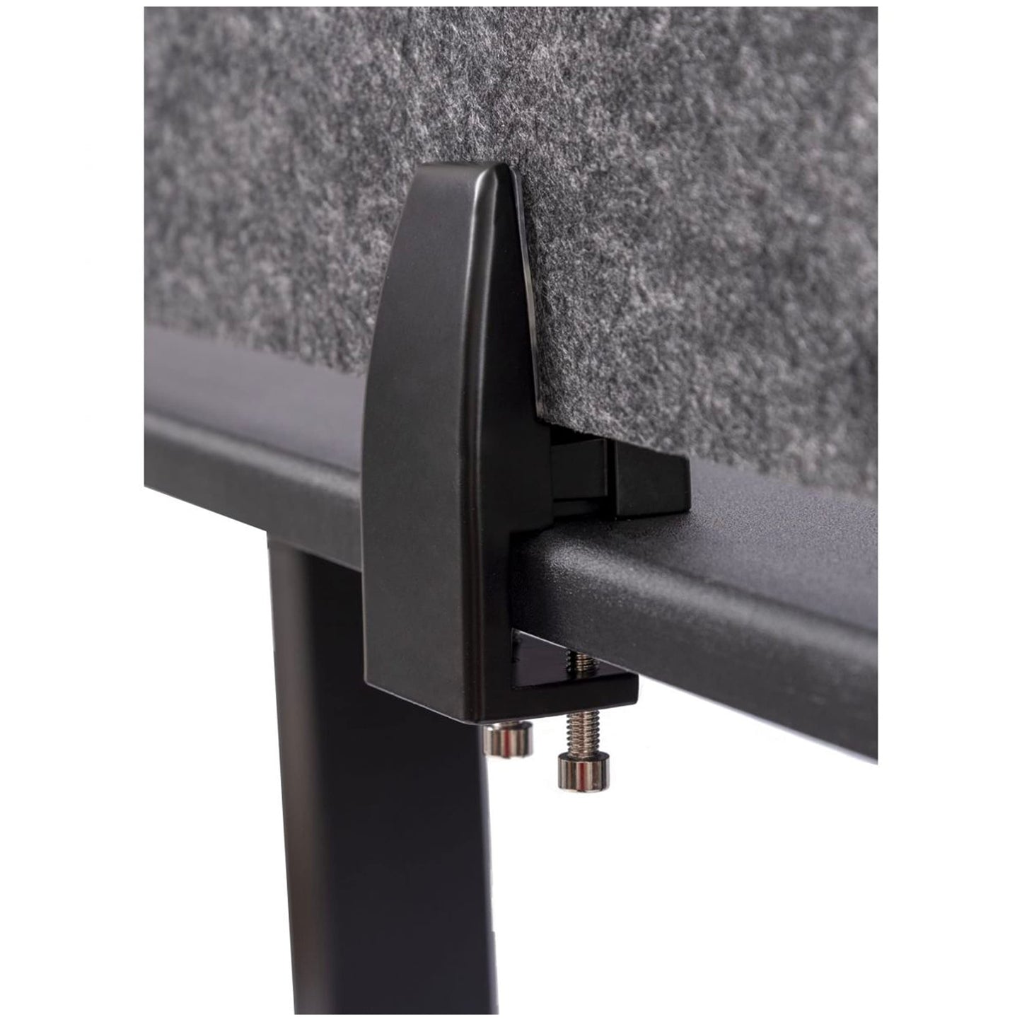 Stand Up Desk Store ReFocus Raw Clamp-On Acoustic Desk Divider Mounted Privacy Panel to Reduce Noise and Visual Distractions (Anthracite Gray, 47.25" x 16")