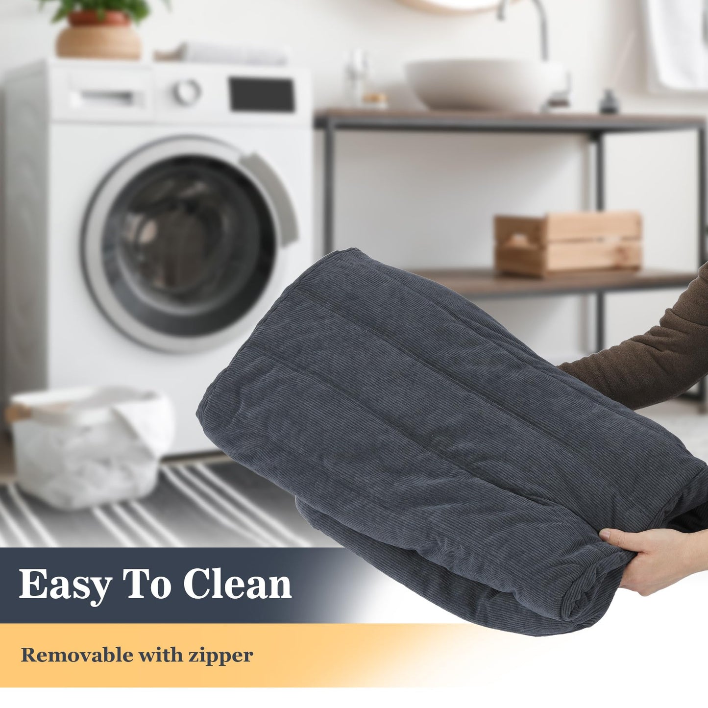 KKdema Compact Bean Bag Chair – Memory Foam Lazy Sofa Sack, Floor Couch for Bedroom, Living Room, Office & Home (Gray)