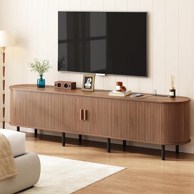 ONBRILL 86.6" TV Stand with Power Outlet