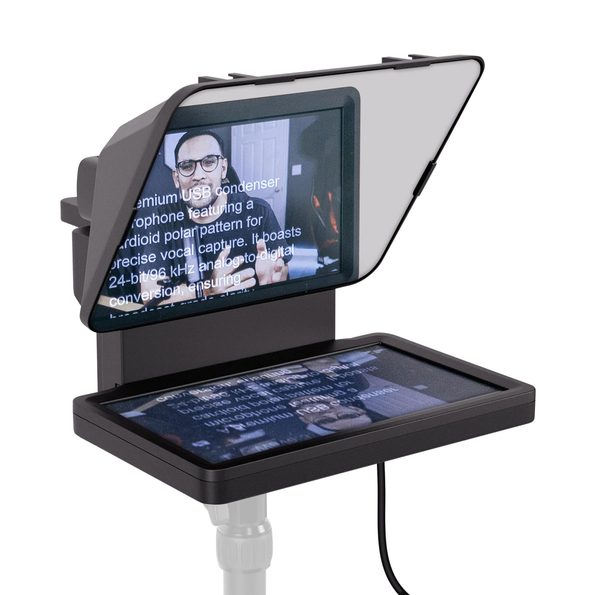 Elgato Prompter â€“ Teleprompter with Built-in Screen for YouTube, Twitch, Zoom and More, 1080 Pixels, Supports DSLR/Webcam/Smartphone, Drag & Drop Monitor Display, Works with Mac/PC & Stream Deck