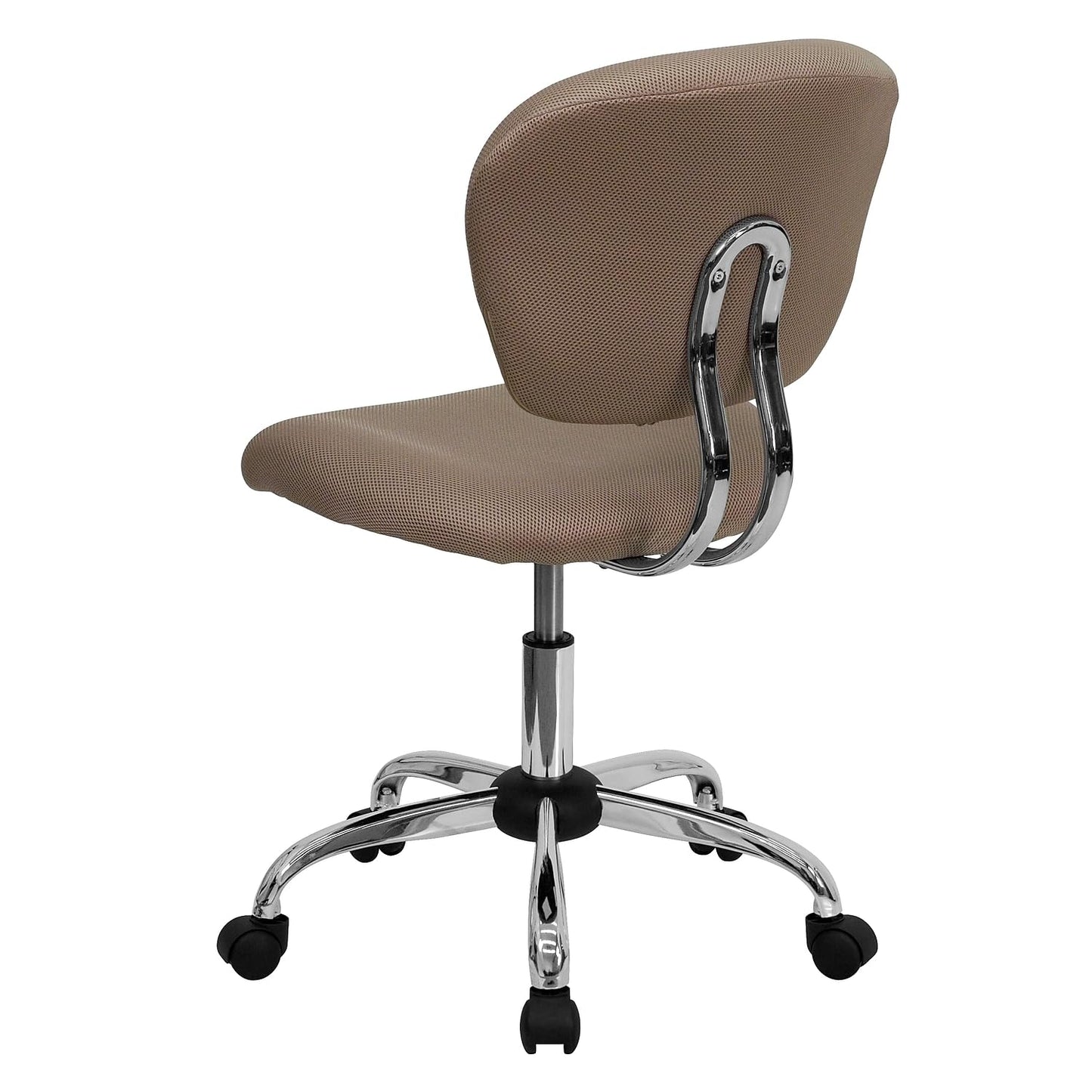 Flash Furniture Beverly Mid-Back Coffee Brown Mesh Padded Swivel Task Office Chair with Chrome Base
