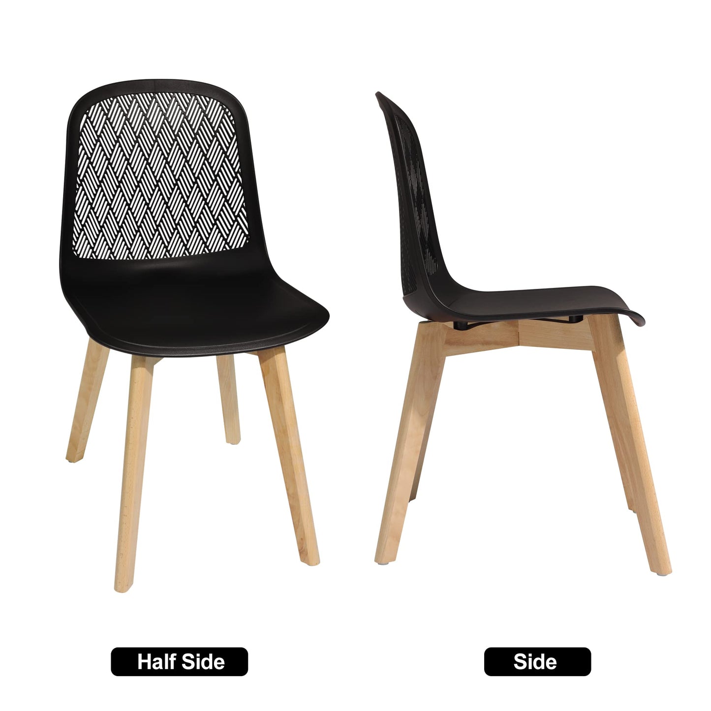 KM Legend Armless Modern Chairs with Wood Legs for Living, Bedroom, Kitchen,Dining,Lounge Waiting Room, Restaurants, Cafes, Set of 2…