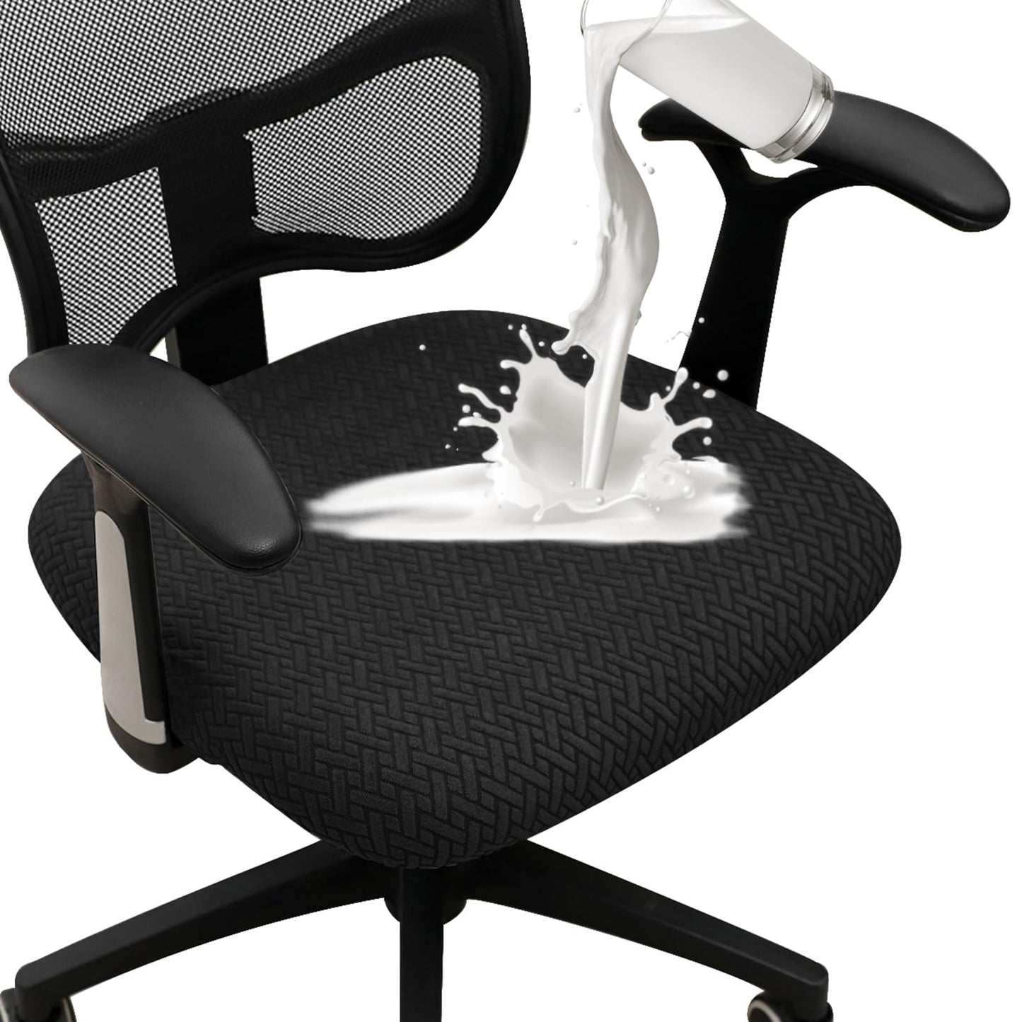 FORCHEER Waterproof Office Chair Seat Cover 20x20 1 Piece Strechable Jacquard Mesh Office Chair Seat Slipcover for Desk Chair Washable Replacement