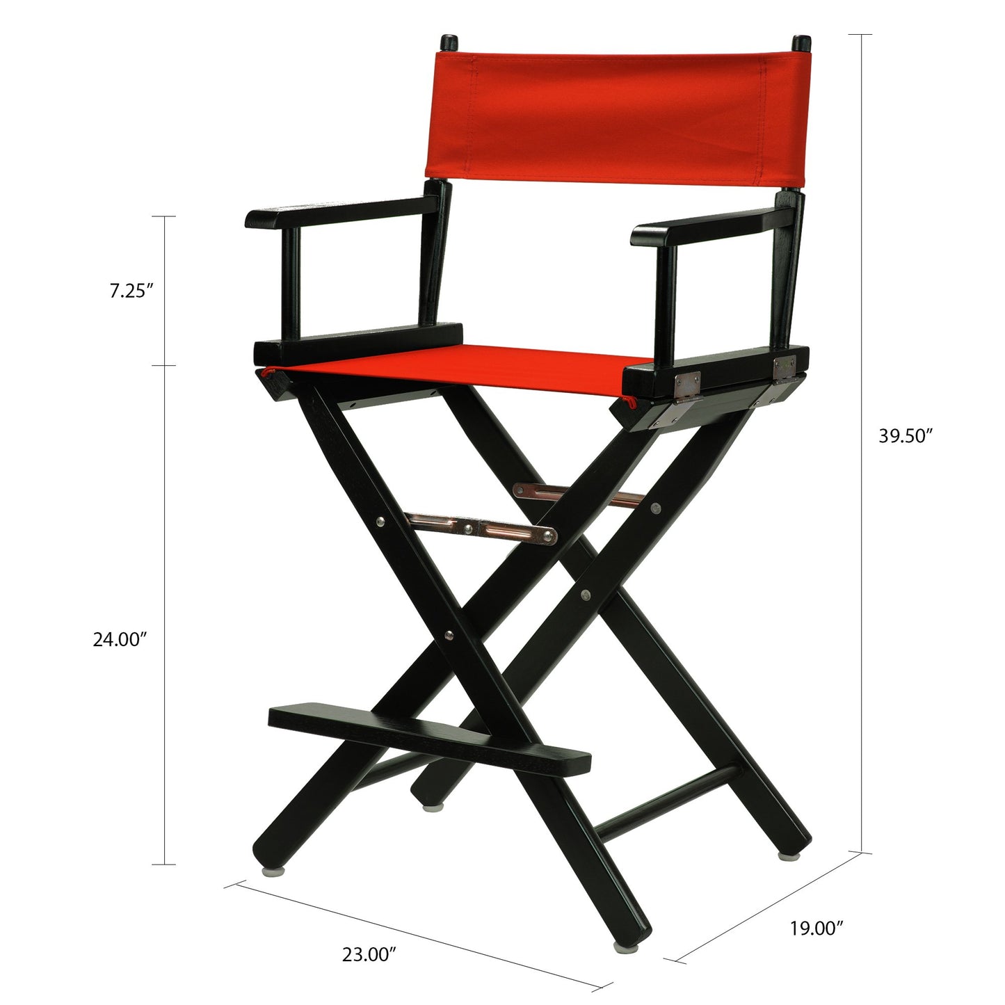Casual Home 24" Director's Chair Black Frame-with Red Canvas, Counter Height