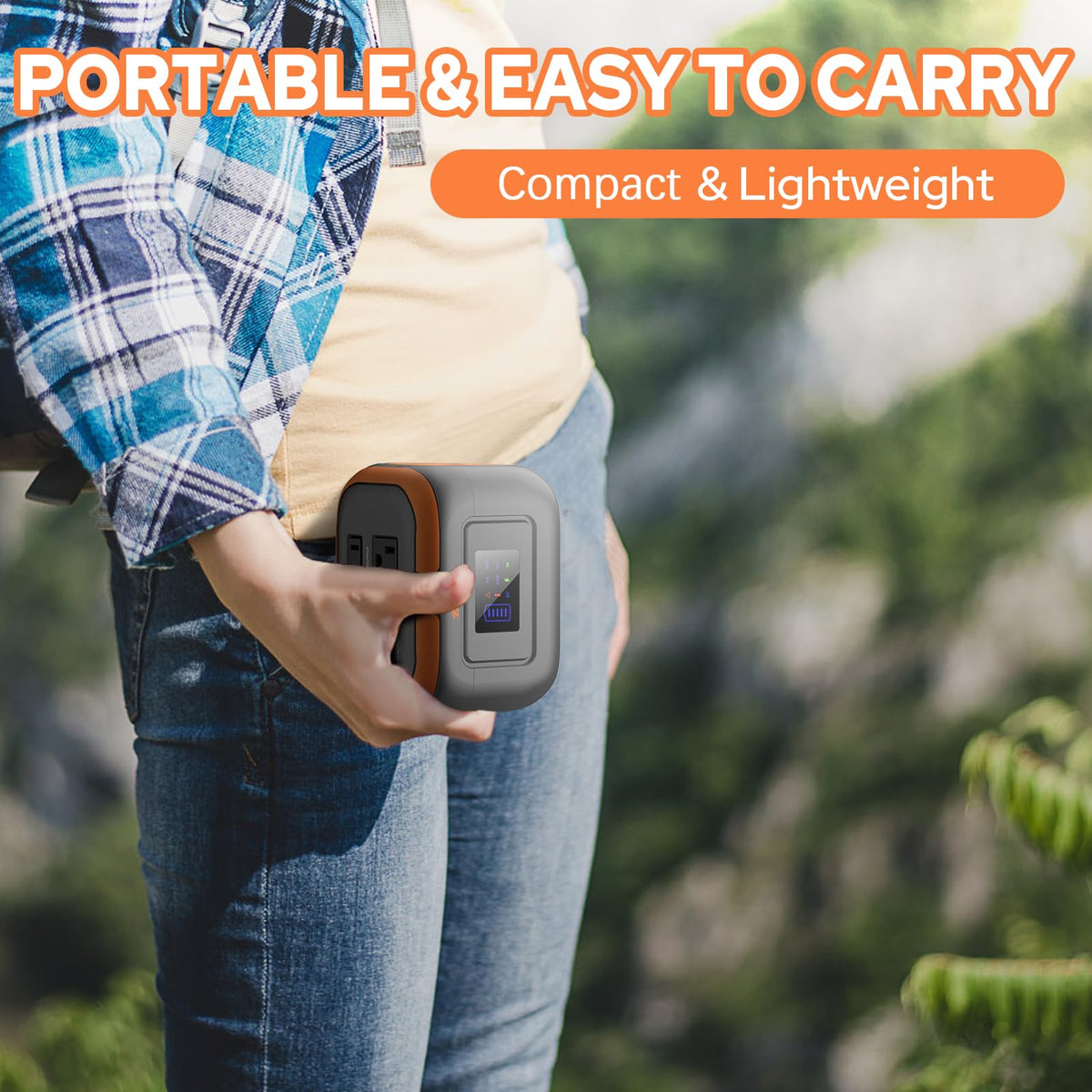 Portable Power Station 120W, Power Bank with AC Outlet, Portable Generator 97.6Wh External Battery Power Pack with USB C Input for Camping Home Van Life Adventure Backup