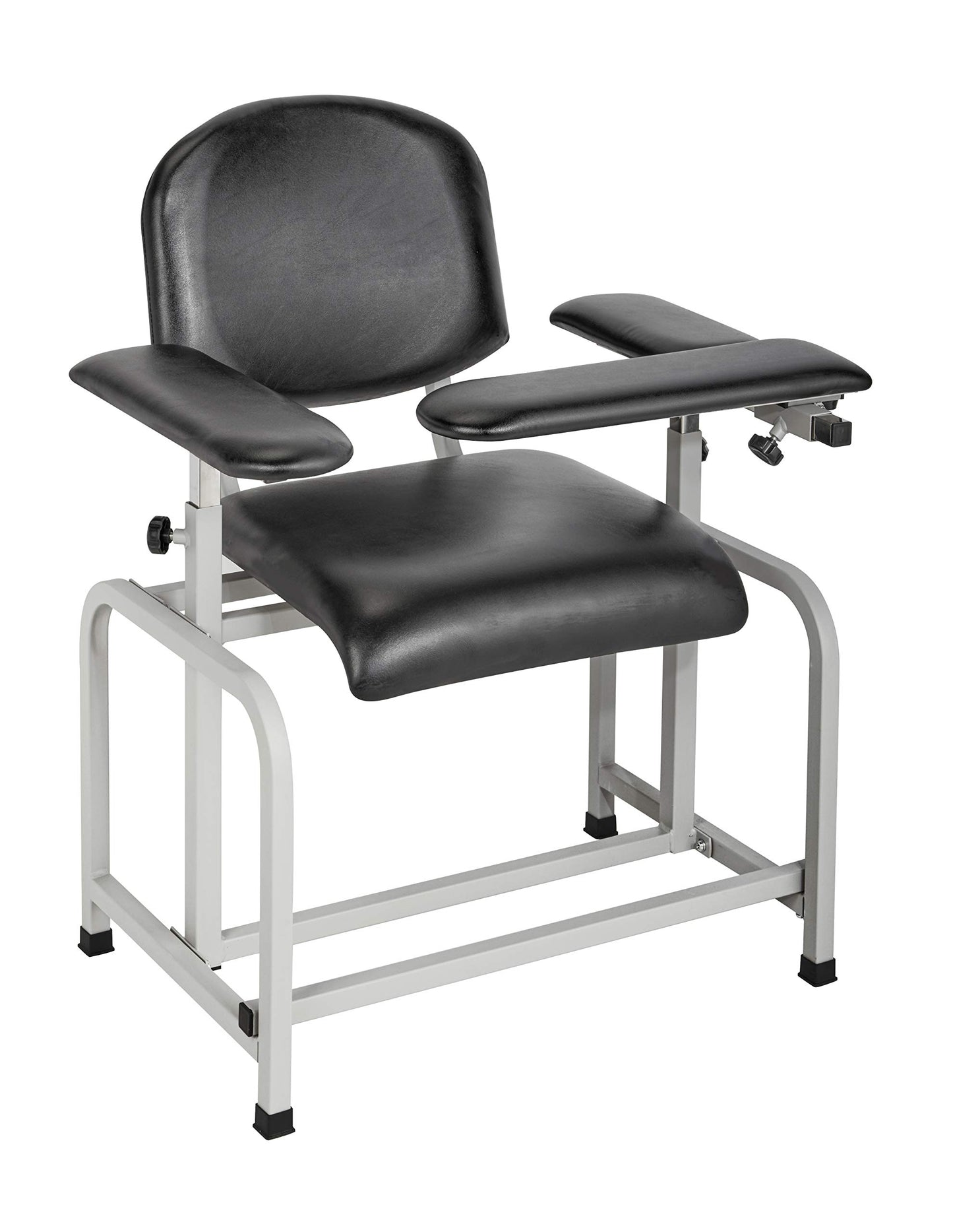 VivaComfort Black 400 lbs Weight Capacity Phlebotomy Chair with Adjustable Armrest, Blood Draw Chair, Comfortable Lab Medical Chair