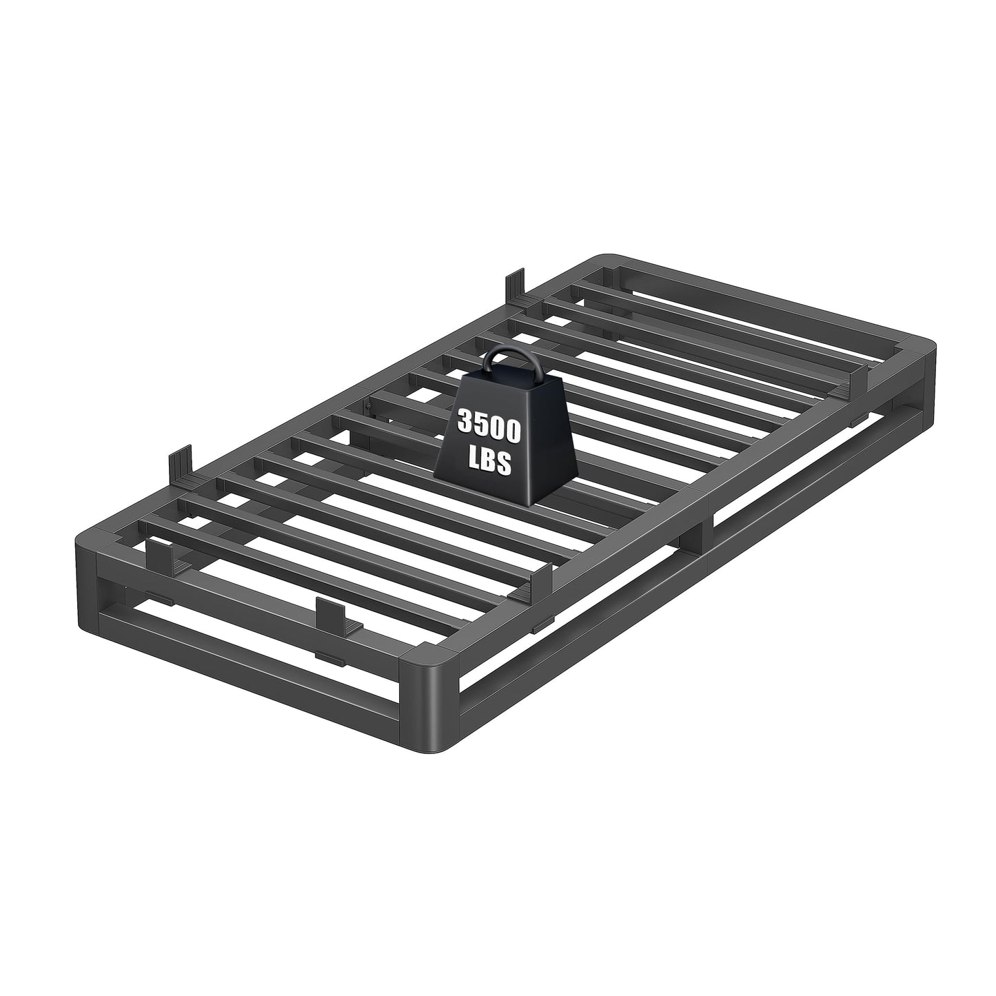Cresyfu 6 Inch Twin Bed Frames with Rounded Corner and Squeak Free U-Slot Design, Metal Platform Bed Frames 6 Non-Slip Guards, 3500lbs Heavy Duty Steel Slat Support, No Box Spring Needed, Black