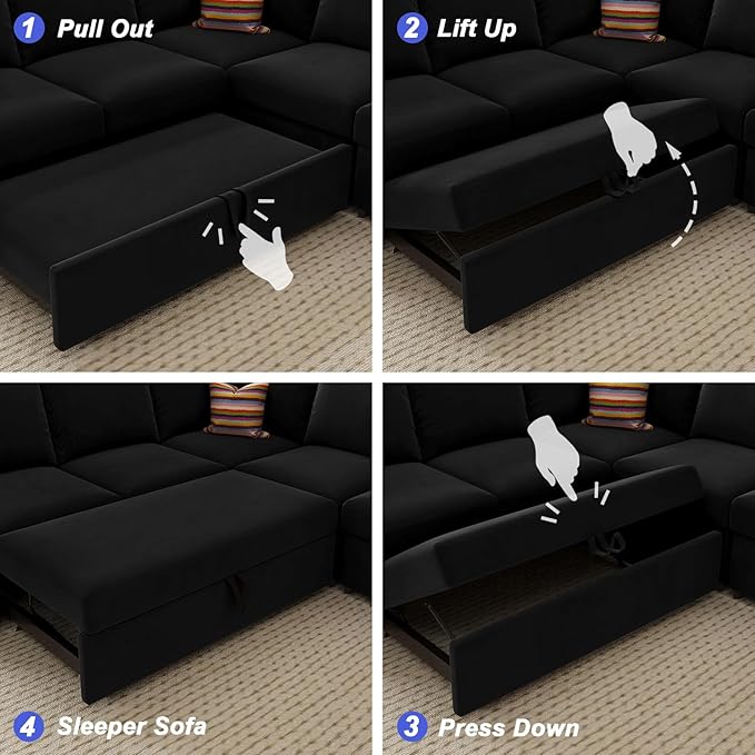Belffin Modular Sectional Sleeper Sofa Bed