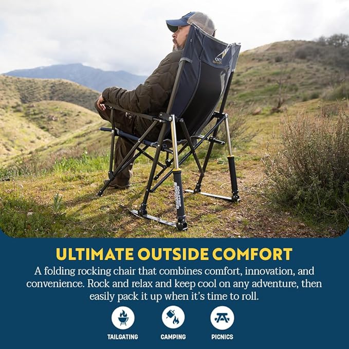 GCI OUTDOOR RoadTrip Rocker Camping Chair | Portable, Folding Rocking Chair