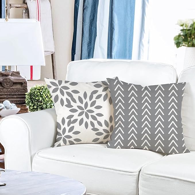 YCOLL Pillow Covers 22x22 Set of 4, Modern Sofa Throw Pillow Cover, Decorative