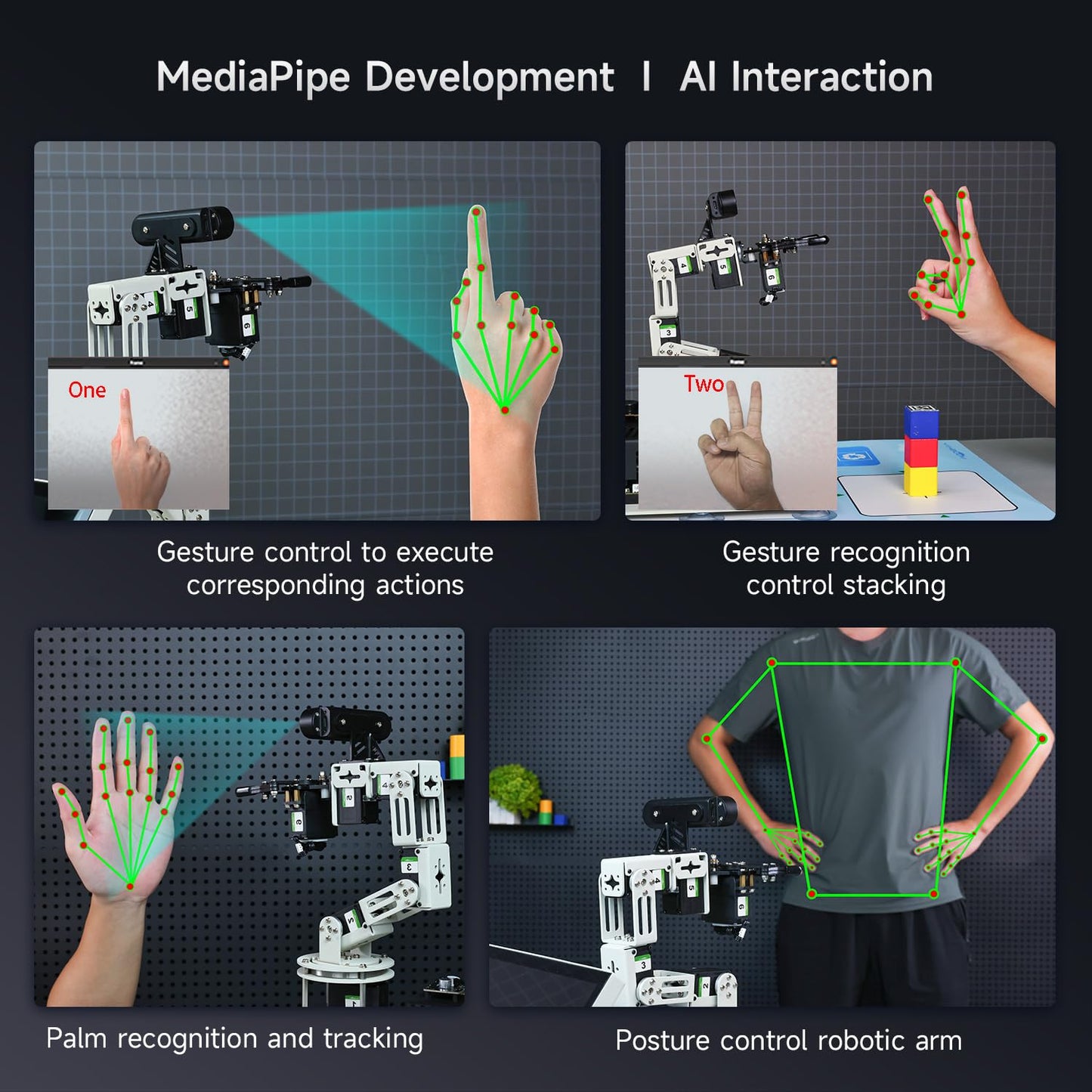 Yahboom 3D Adaptive Robotic Arm Kit Developer for Mechanical Engineers,Supports Large AI Model with Orin Nano Super 4GB