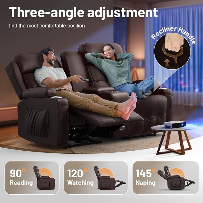 Recliner Sofa Set, Home Theater Seating Wall Hugger Recliners