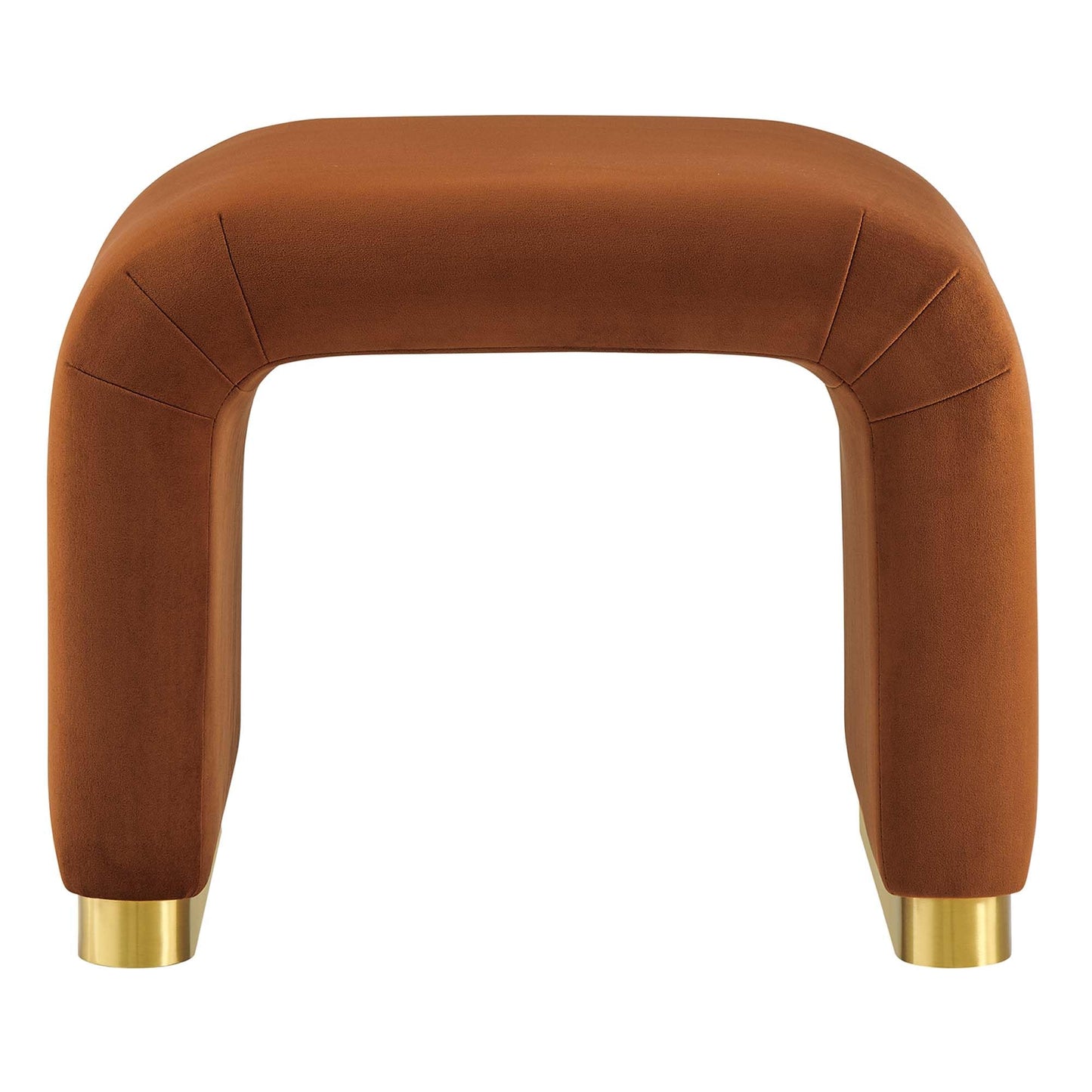Modway Koda 24" Performance Velvet Upholstered Waterfall Stool or Side Table in Brass Rust, 24 Inches