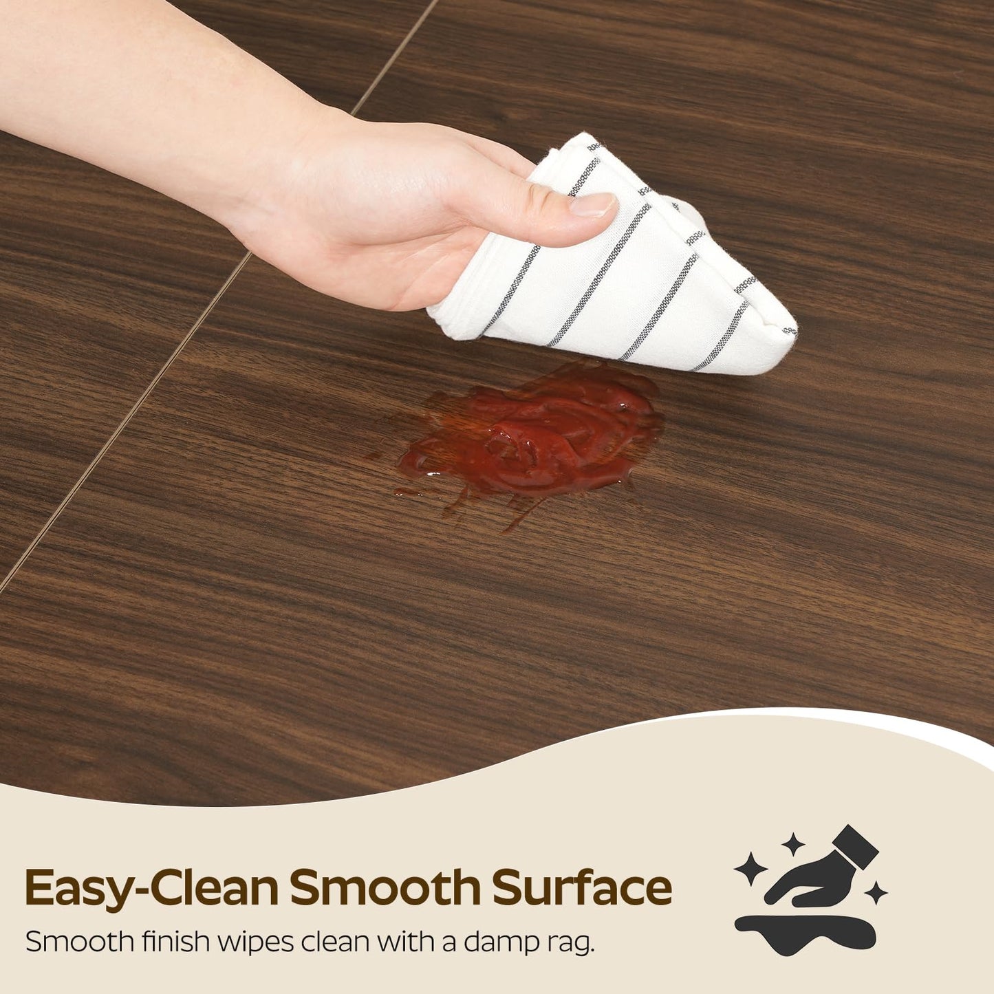 YATINEY 47.2 Inch Dining Table for 4, Kitchen Table with Storage, Morden Dining Room Table, Easy Assembly, Walnut CZ01BH