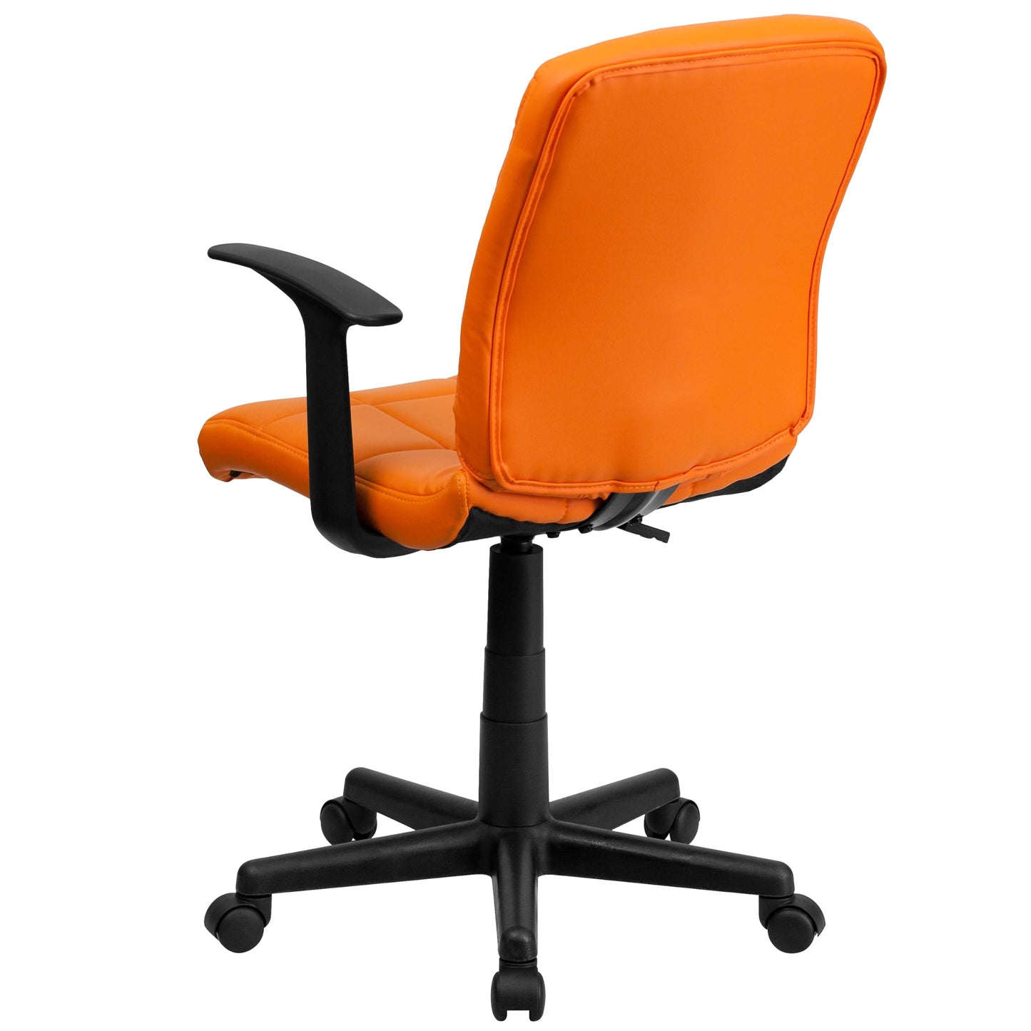 Flash Furniture Clayton Mid-Back Orange Quilted Vinyl Swivel Task Office Chair with Arms