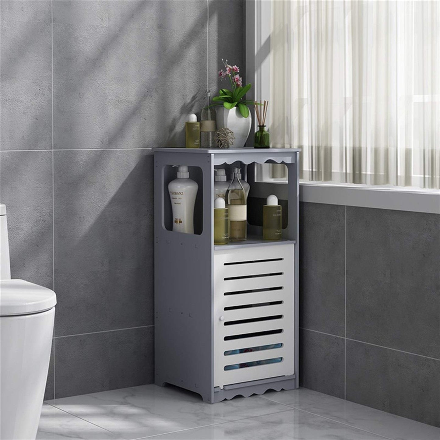 U5GAAALPPQ9 Bathroom Cabinet Free Punching Floor-Standing Multi-Layer Corner Cabinet Wardrobe Waterproof Simple Home