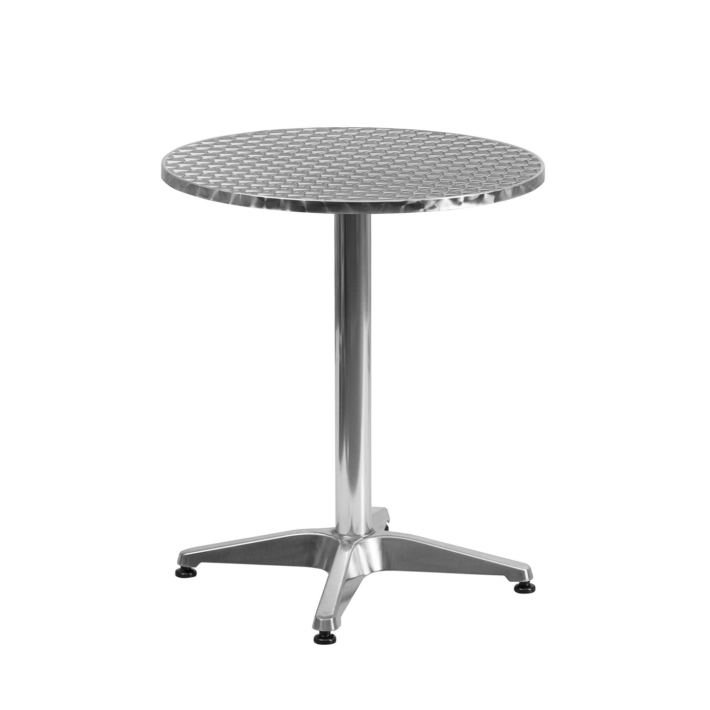 Flash Furniture Mellie Commercial Grade 23.5'' Round Aluminum Indoor-Outdoor Table with Base