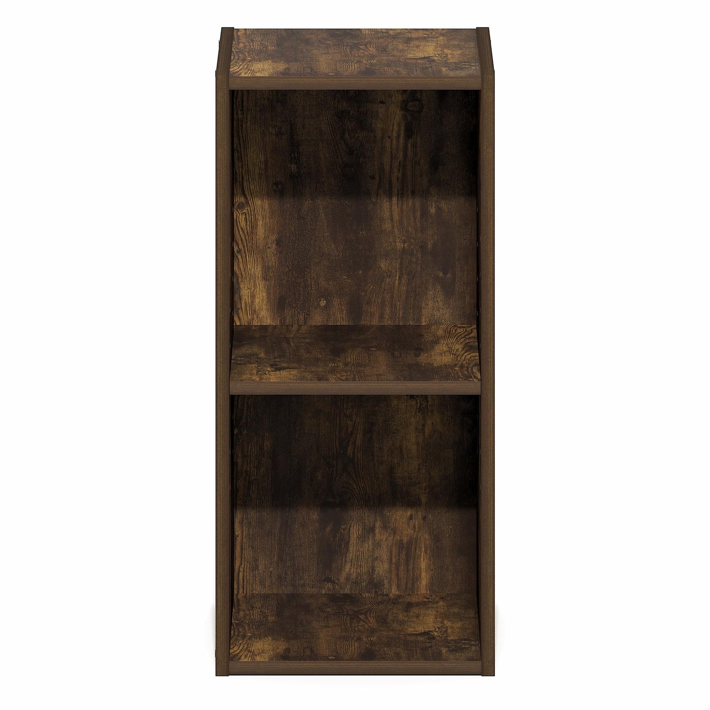 Furinno Fulda Book Shelf, 2-Tier Narrow Bookshelf, Bookcase with 10-in Width Storage Shelf, 9.3 x 9.8 x 21.2, for Living Room, Bedroom, Home Office, Amber Pine
