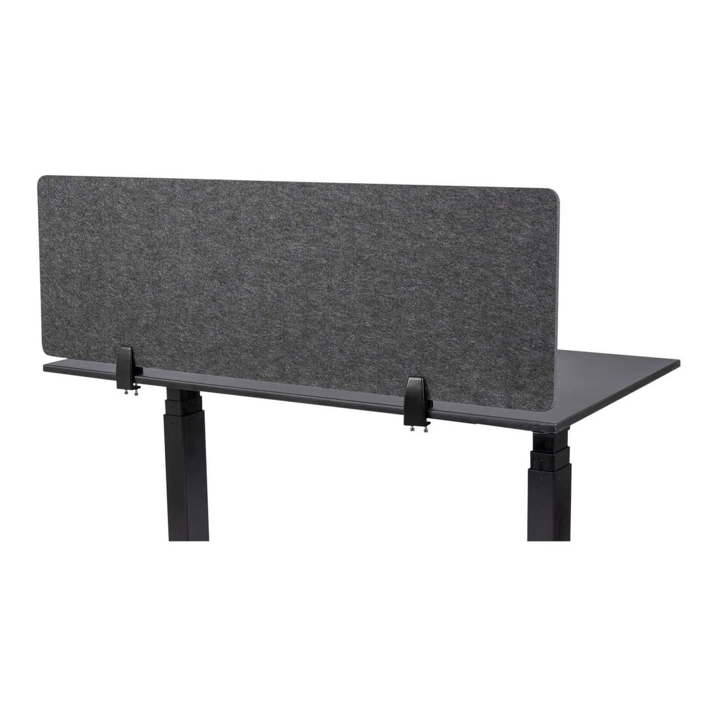 Stand Up Desk Store ReFocus Raw Clamp-On Acoustic Desk Divider Mounted Privacy Panel to Reduce Noise and Visual Distractions (Anthracite Gray, 47.25" x 16")