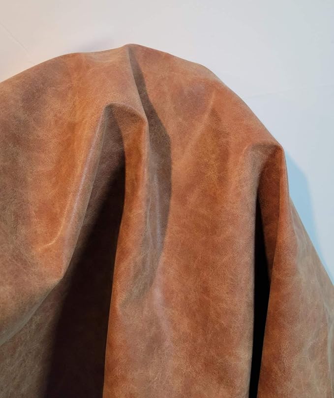 NAT Leathers | Soft Faux Leather Upholstery Fabric by The Yard | Synthetic PU