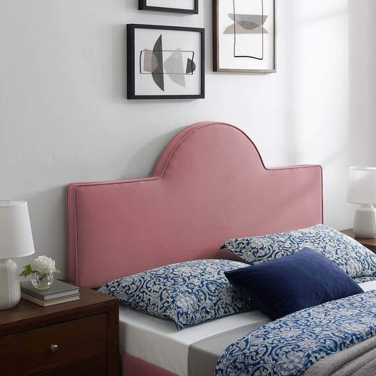 Modway MOD-6302-DUS Dawn Twin Performance Velvet Headboard, Dusty Rose