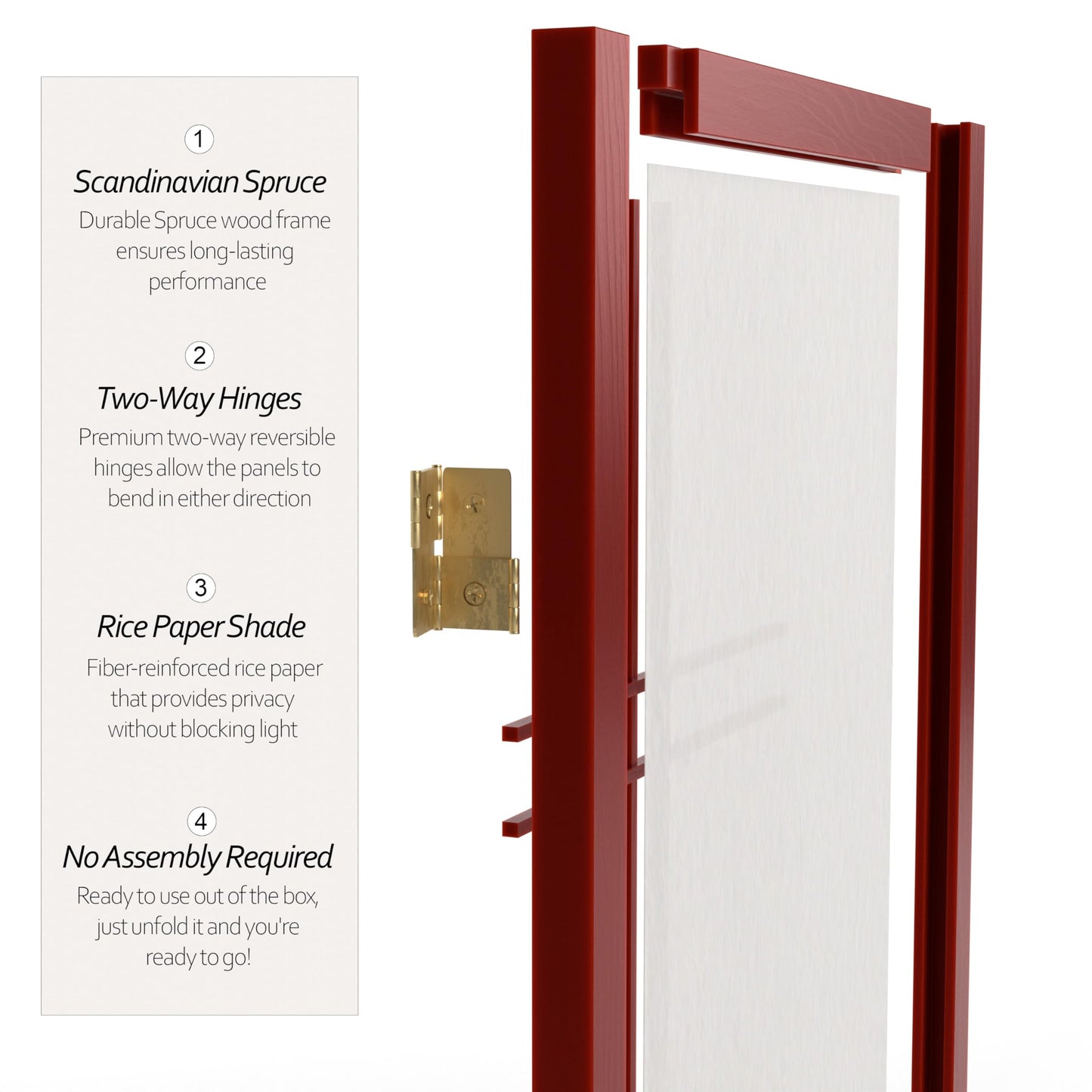 2 ft. Short Desktop Double Cross Shoji Screen - Rosewood - 3 Panels