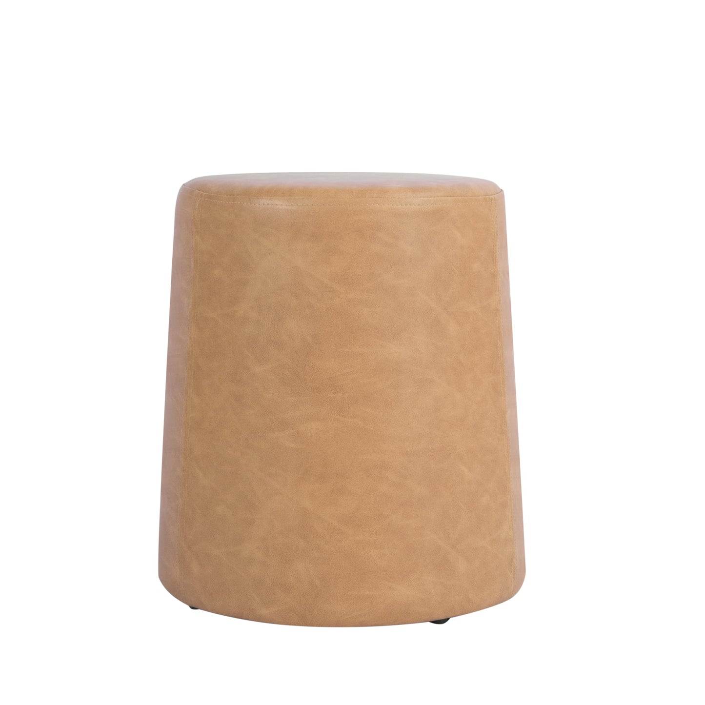 Spatial Order Faux Leather Organic ShapeOttoman (No Lid, Seat Only) | HomePop Home Décor | Round Pouf Foot Rest – Sand Faux Leather