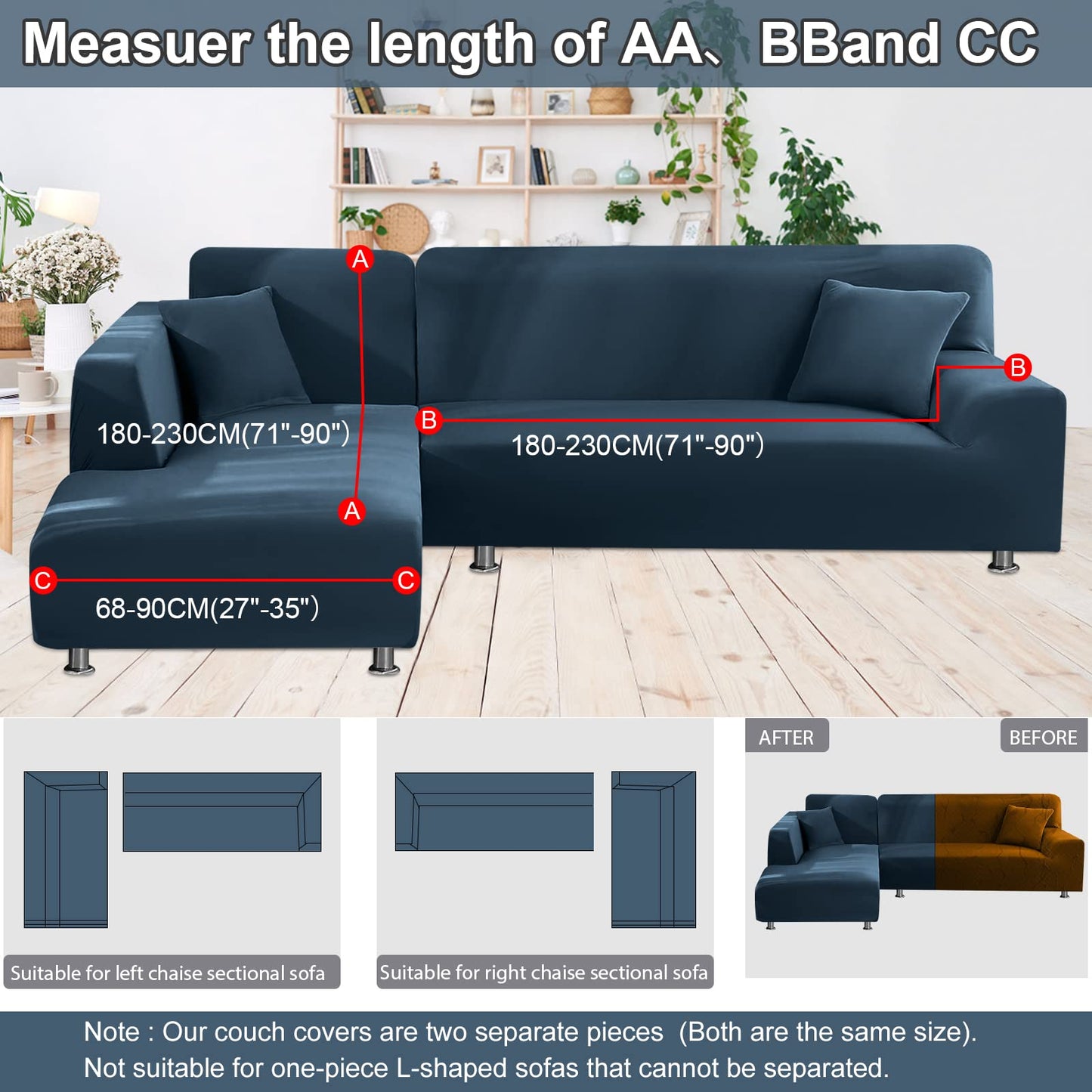 NAISI Couch Cover L Shape 2 Pieces Sofa Cover Soft Stretch Slipcovers with 2pcs Pillowcases Furniture Protector Sectional Couch Covers 3 Seater + 3 Seater(Teal)