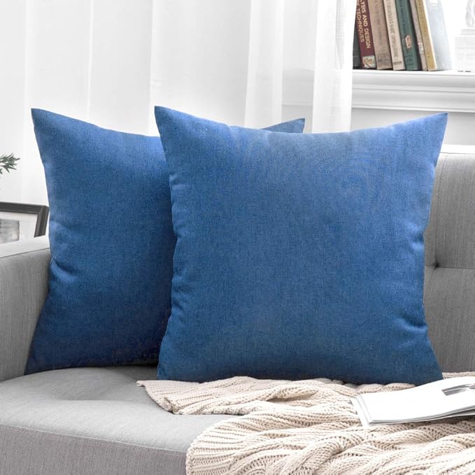 MIULEE Pack of 2 Decorative Outdoor Solid Waterproof Throw Pillow Covers Faux