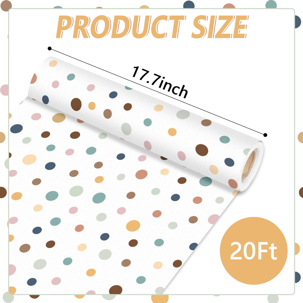 Qyeahkj Boho Dot Bulletin Board Paper Roll Boho Polka Dot Bulletin Board Background Paper Fade Resistant Classroom Decoration Poster Art Craft Home Wall Education Decor Supplies 17.7in x 20ft
