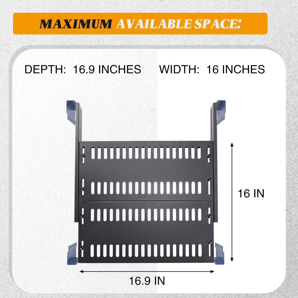 BreezeHug 1U Server Rack Shelf, 4-Post Adjustable Ventilated Rack Mount Tray, 19 Inch Universal Shelf with 16''-31" Adjustable Depth for Network Equipment Server Cabinet, Black