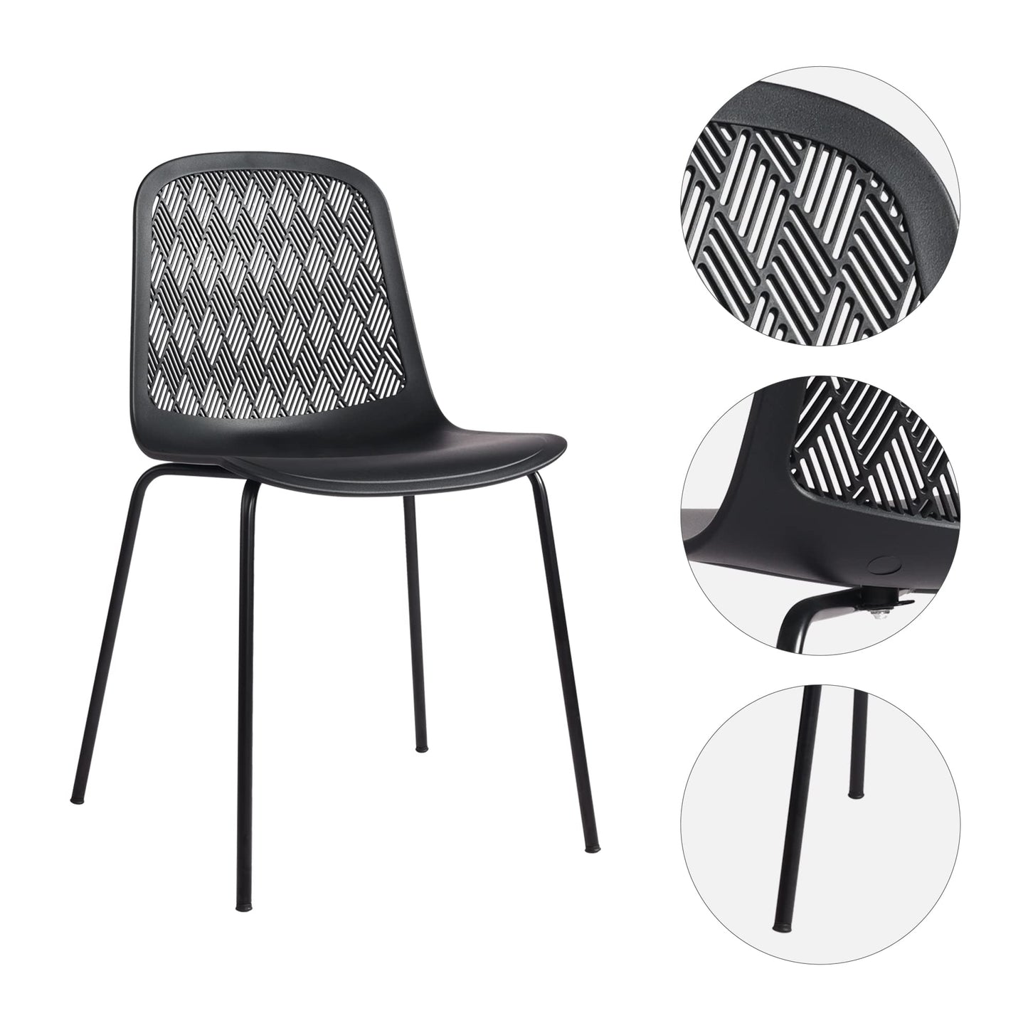 KM Legend Modern Chairs with Metal Legs for Living, Bedroom, Kitchen, Dining, Lounge Waiting Room, Restaurants, Cafes, Set of 4