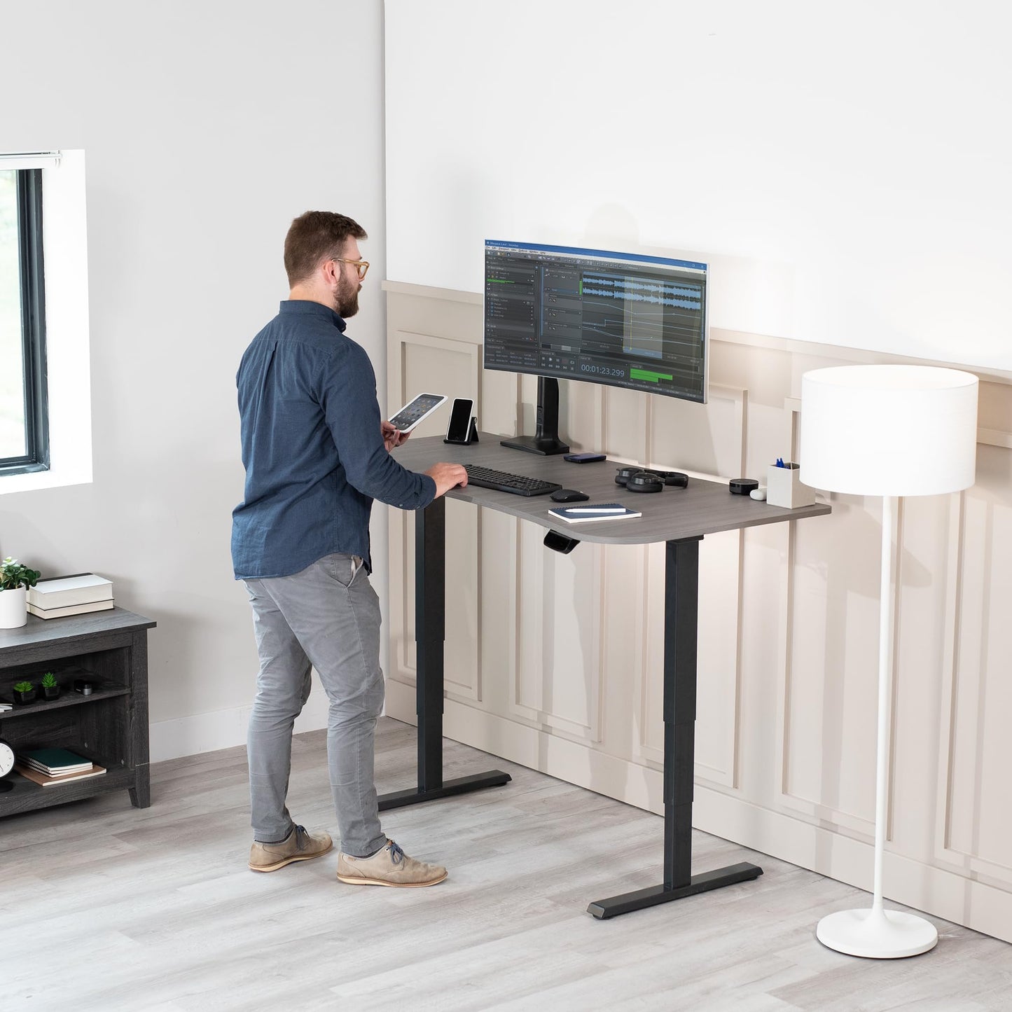 VIVO 63 x 32 inch Universal Table Top for Standard and Sit to Stand Height Adjustable Home and Office Desk Frames, Dark Gray Desktop, DESK-TOP1G
