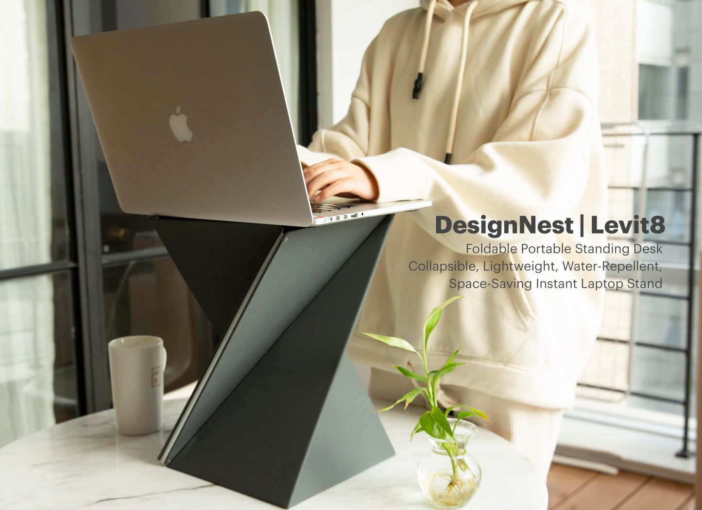 Levit8 Sea, Size: XL; The flat folding portable standing desk