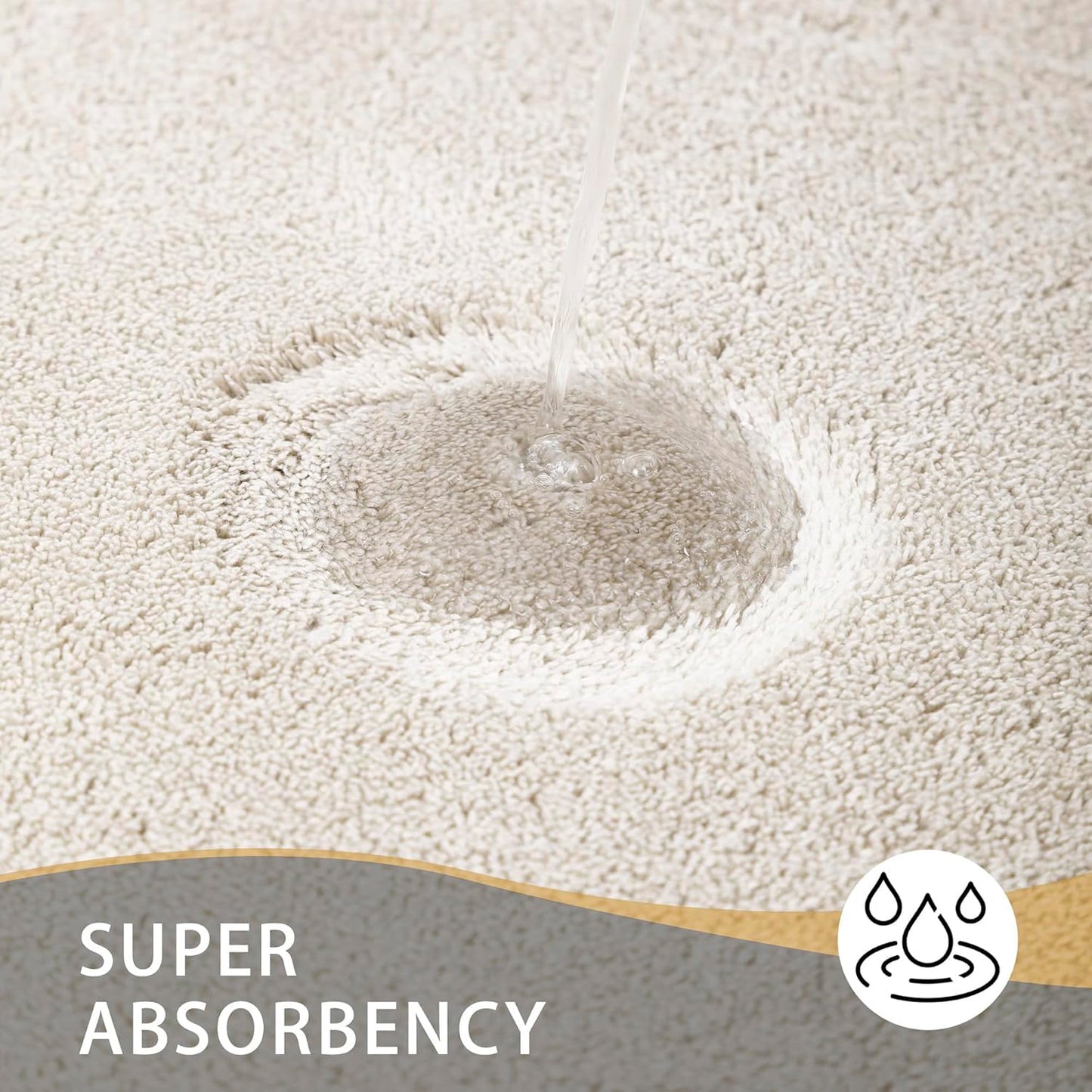 MINIDEAR Toilet Rugs 24x20 - U Shaped Beige Thick Memory Foam Contour Rugs,Ultra Soft & Plush Fluffy, Non-Slip, Quick Dry, Absorbent Washable Floor Microfiber Mat for Home Decor Accessories