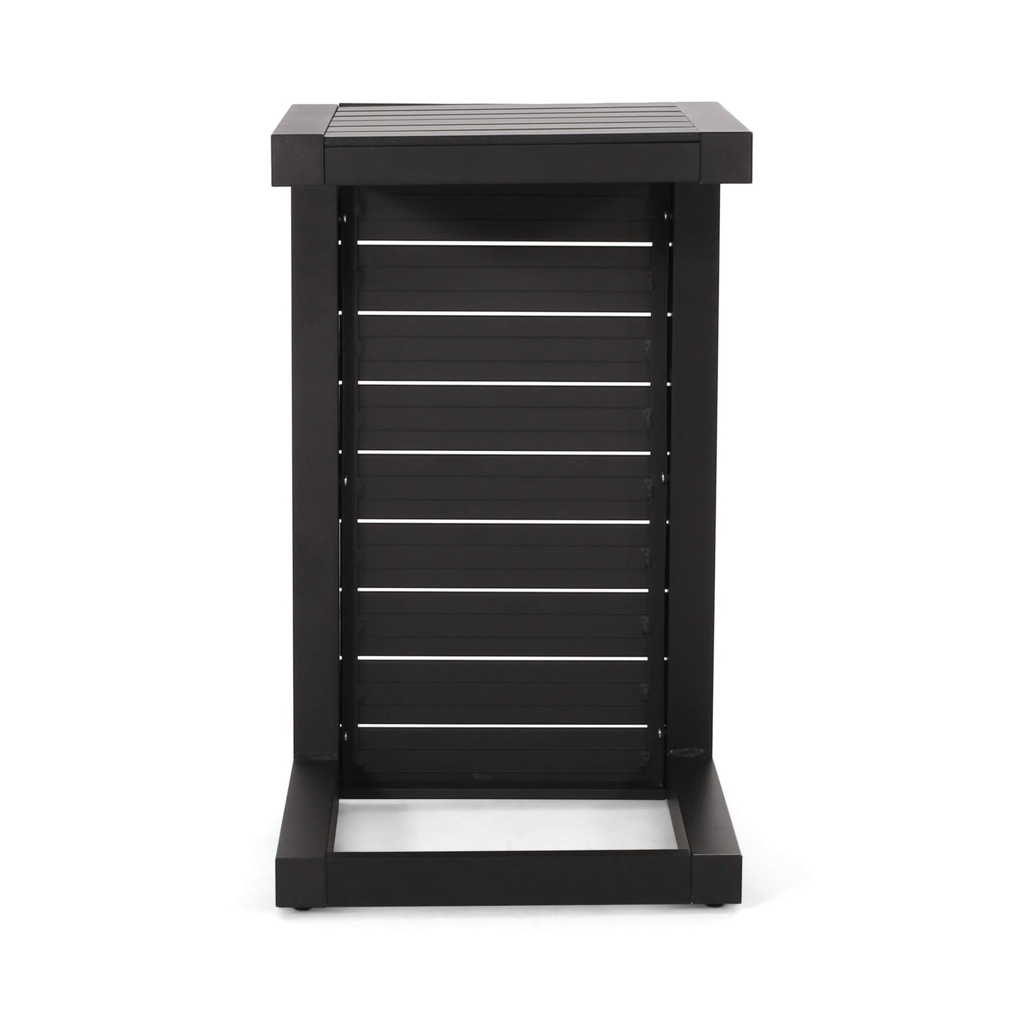 Christopher Knight Home Jesse Coral Outdoor Modern Aluminum C-Shaped End Table, Matte Black