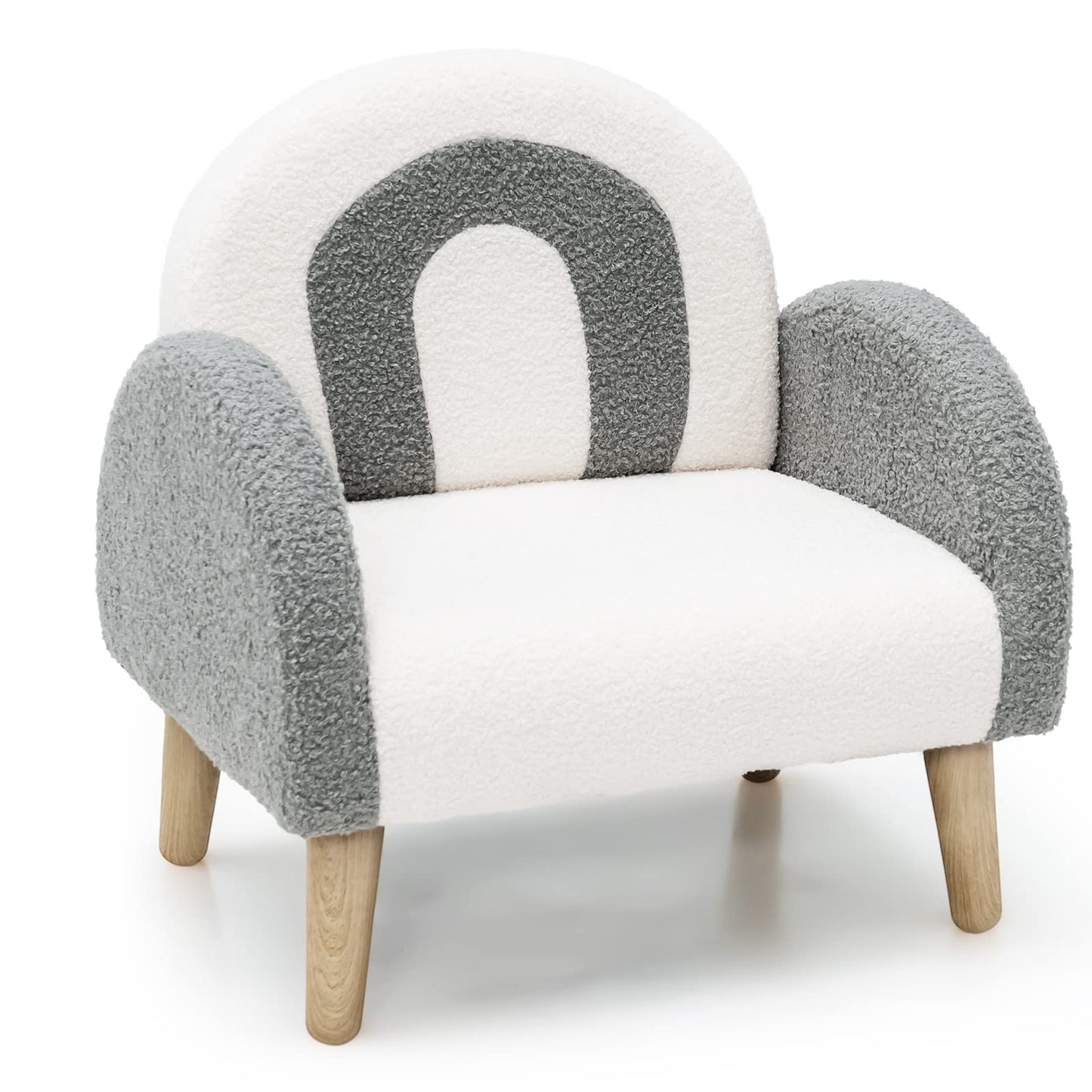 INFANS Kids Sofa, Toddler Armchair with Solid Wooden Frame Anti-Tipping Design Plush Fabric, Upholstered Children Chair for Kindergarten Playroom Preschool, Gift for Boys Girls, Toddler Couch