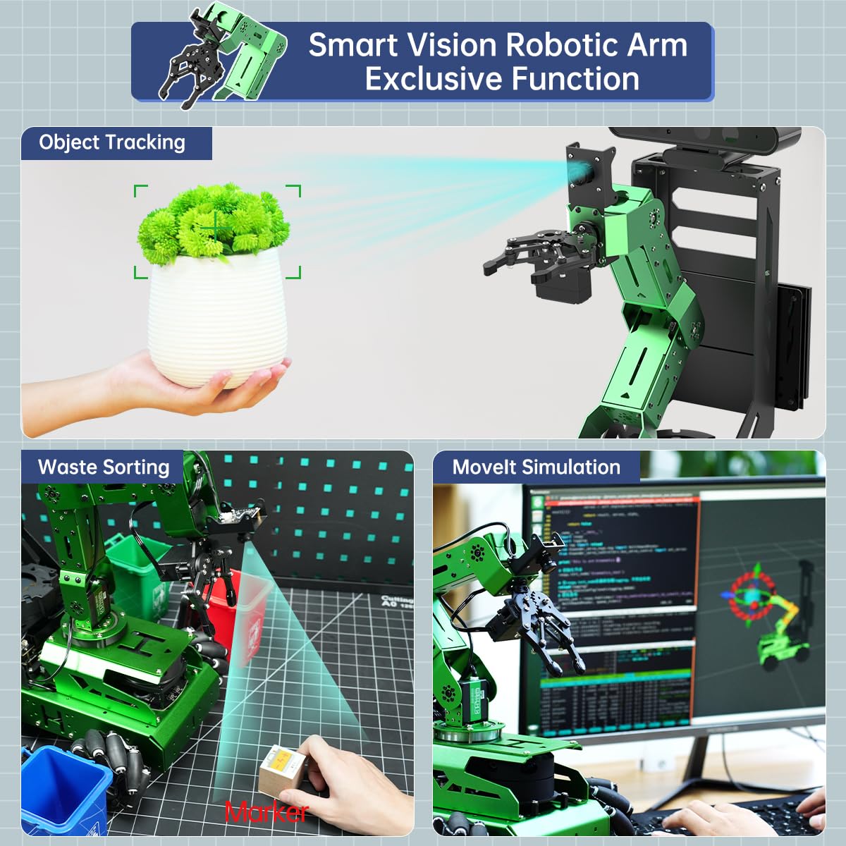 HIWONDER JetAuto Pro ROS2 Robot Car with 5DOF AI Vision Robotic Arm Support SLAM Mapping/Navigation/Autonomous Driving/Python for Engineering Student and Adults（Advanced Kit with Jetson Nano 4GB）
