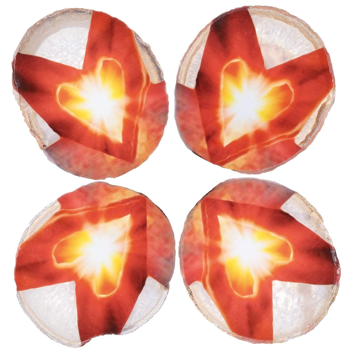mookaitedecor Natural Agate Slice Art Print Heart Gesture Table Display with Wooden Stand, Irregular Agate Geode Stone Figurine for Office & Home Decoration