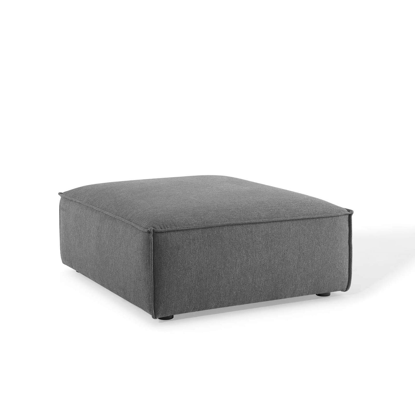 Modway Restore Upholstered Fabric Sectional Sofa Ottoman in Charcoal, 41.5 x 35 x 16.5