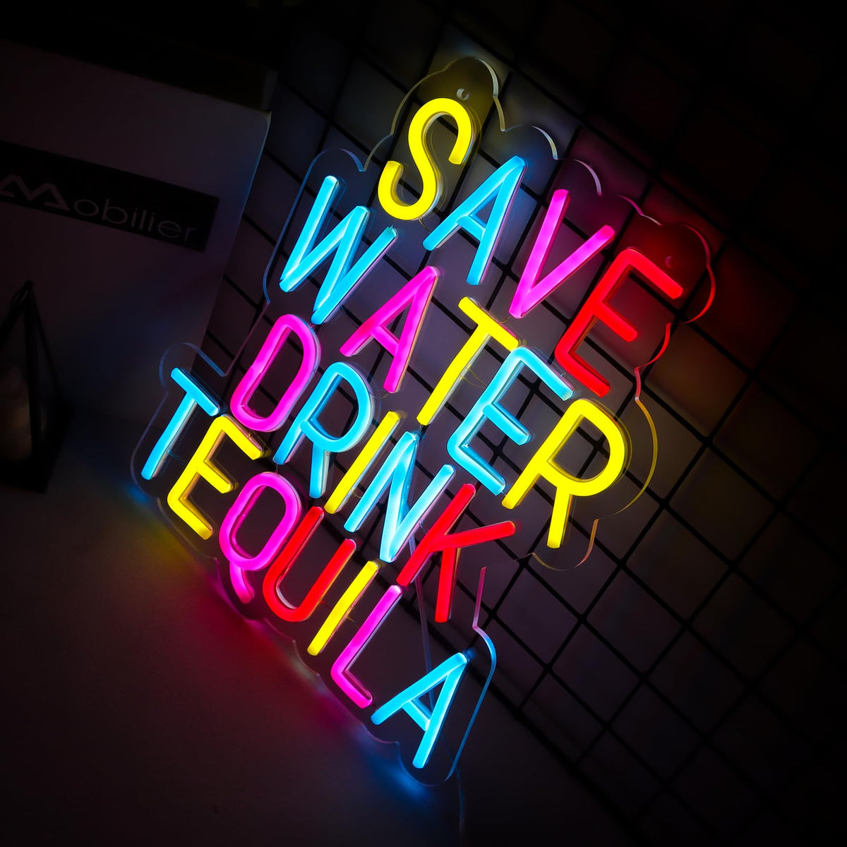 qbanziou Save Water Drink Tequila Neon Signs for Wall Decor，Neon Lights for Bedroom LED Signs Suitable for Man Cave，Doorplate，Christmas Gifts