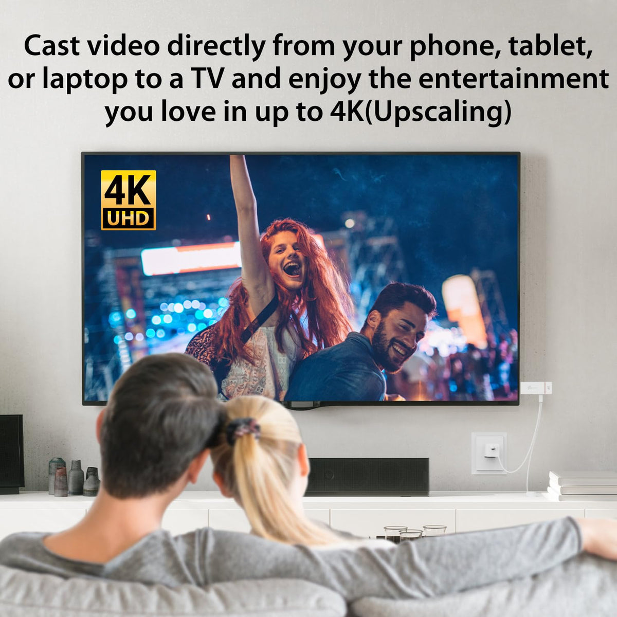 j5create ScreenCast 4K Wireless Adapter Screen Cast from Mobile Phone, Tablet, or Laptop Support for AirPlay, Miracast & Chromecast Mirror Extend for Windows & macOS Wireless Screen Display (JVAW76)