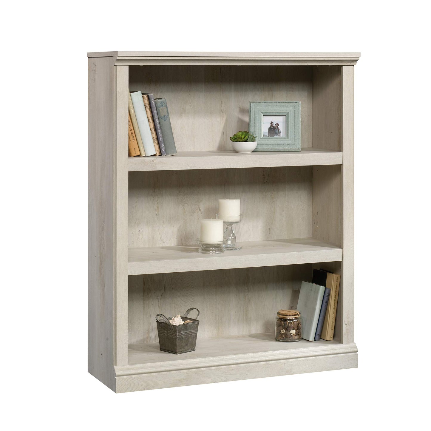 Sauder Miscellaneous Storage 3-Shelf Bookcase/ book shelf, Chalked Chestnut finish