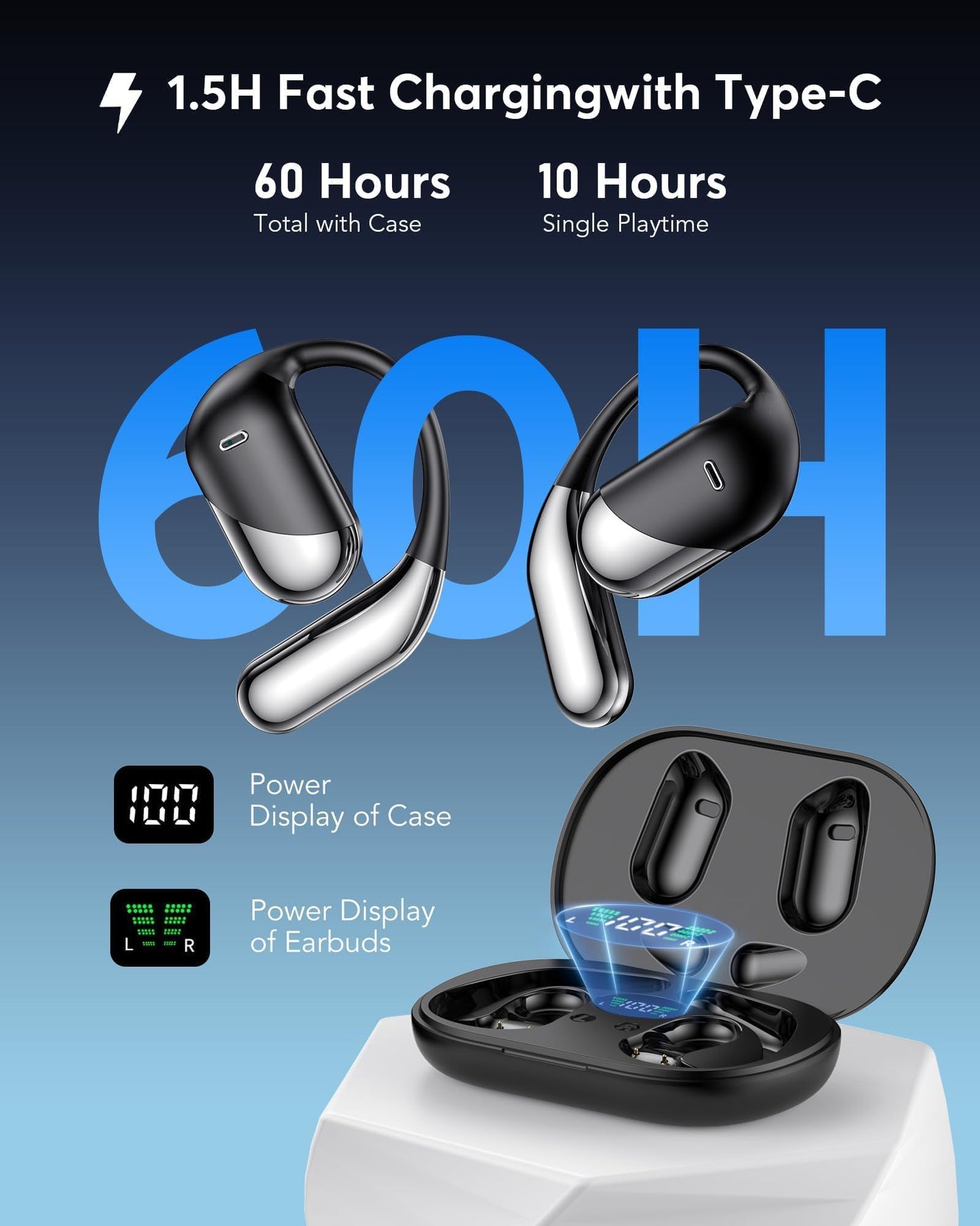 Paekole AI Translation Earbuds Real Time - H9 Instant Bluetooth 6.1 Translator: 198 Languages, No Subscription | Open Ear Design, 6 Modes, 60H Audifonos Traductores Inglés Español