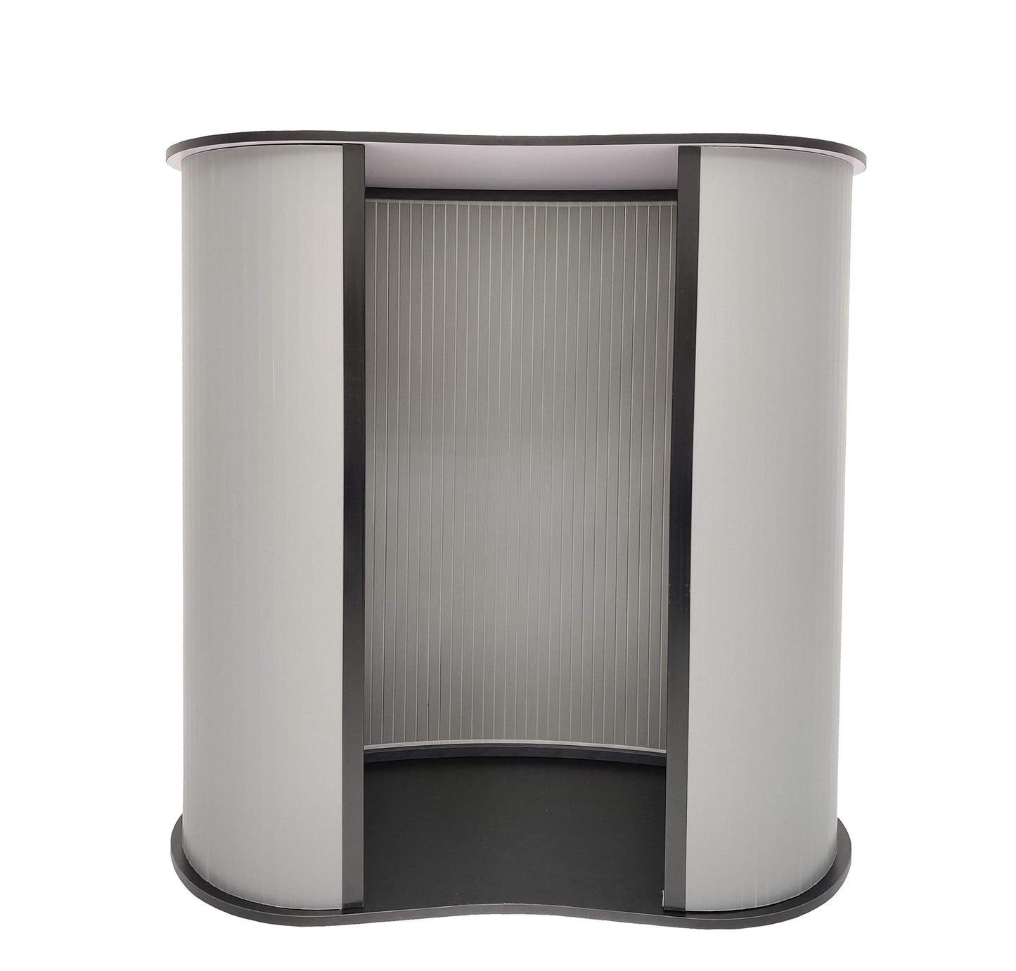 FixtureDisplays 36.4" TallX35.6 WX17 Deep Portable Lightweight Tradeshow Podium Lectern Pulpit Economy Event Party Wedding White Or Black Easy to Carry Speaker Organizer Table Countertop 15111-2D