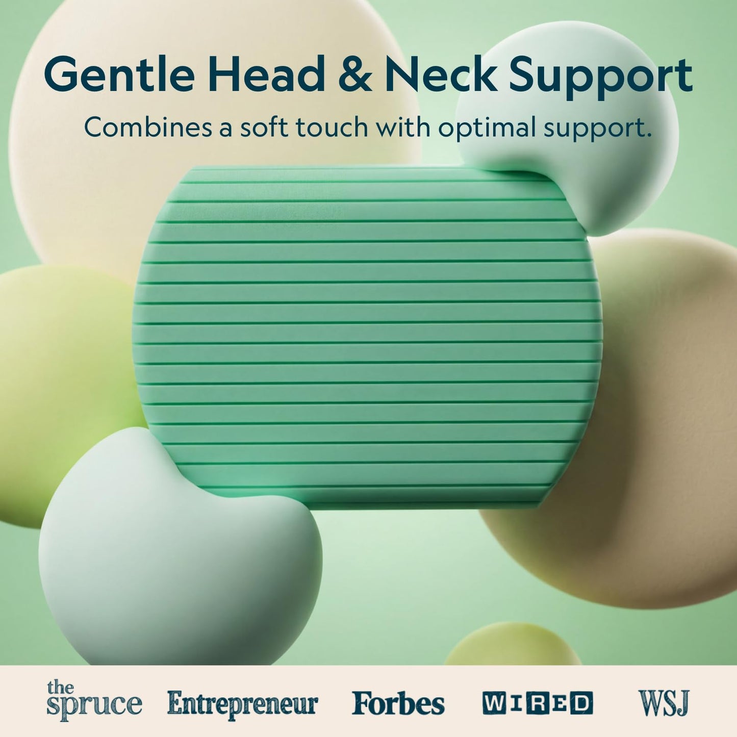 Vesta MintZen Silicone Foam Pillow, Wave Shape for Shoulder & Neck Support, Ideal for Back, Stomach, and Combo Sleepers, Washable Cooling Cover, Medium Profile (3-3.5" Height)