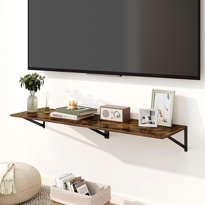 Fun Memories Floating Shelves for Wall, 12 Inch Deep Floating Shelves Set of 2